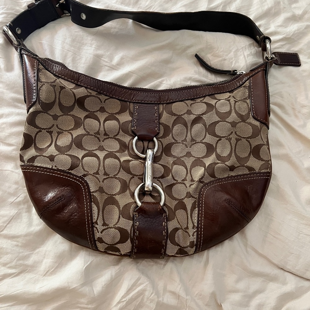 Coach Beige Interior with Dark Brown Label